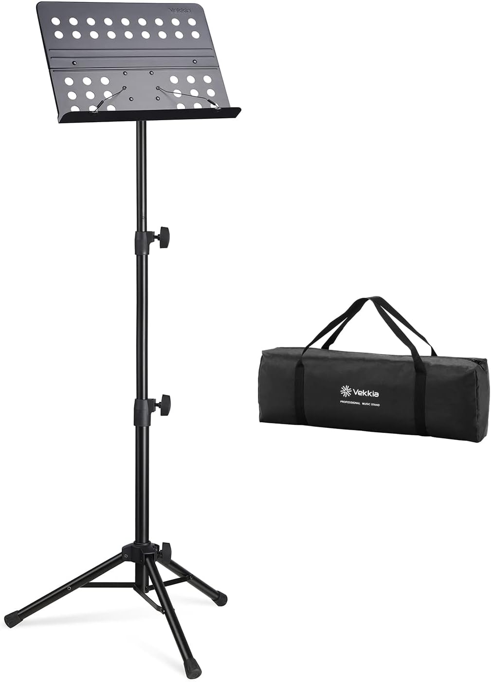 Vekkia 70 - inch Metal Professional Portable Perforated Sheet Music Stand