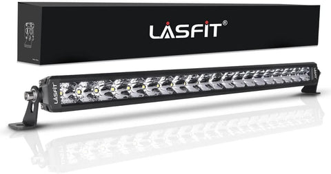 LASFIT 22 inch LED Light Bar, Slim Single Row, Spot Flood Combo Beam, IP67 Waterproof Front Bumper Grille Bar for 4Runner Tacoma Tundra Crosstrek GX LX UTV SxS Marine Boat