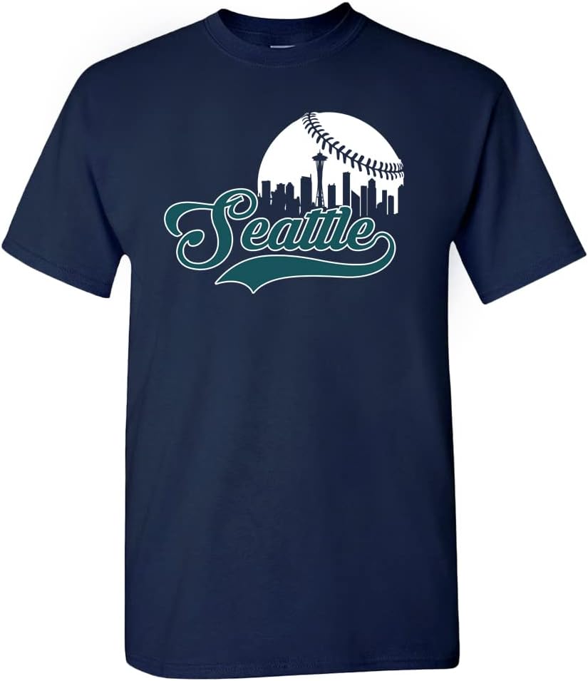 Xtreme Apparrel Cityscape Skyline Men's T-Shirt for Baseball Fans