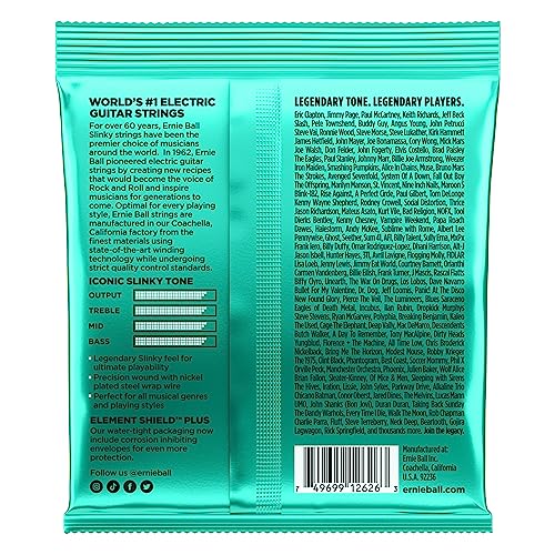 Ernie Ball Not Even Slinky Nickel Wound Electric Guitar Strings - 12-56 Gauge