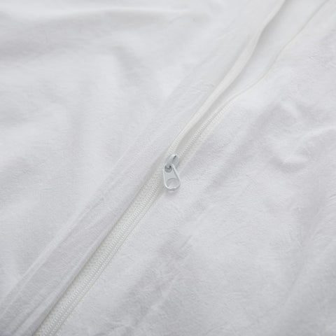LOVQUE 100% Washed Cotton Duvet Cover, White, Twin Size, 68x90 Inches