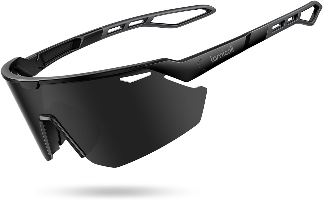 Lamicall 24g Polarized Sports Sunglasses for Men Women - UV400 Protection Sun Glasses for Baseball Running Cycling Fishing