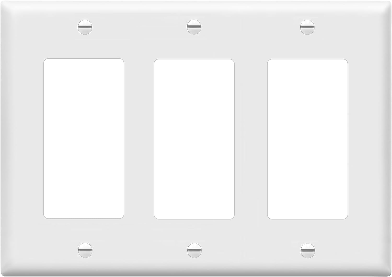 ENERLITES 3-Gang White Decorator Light Switch Outlet Wall Plate Cover
