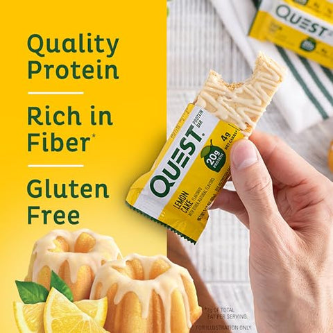 Quest Nutrition Lemon Cake Protein Bars, High Protein, Low Carb, Gluten Free, Keto Friendly, 12 Count (Pack of 1)