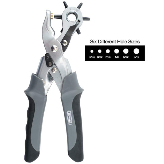 General Tools Revolving Punch Pliers 73 - 6 Multi-Hole Sizes For Leather, Rubber, & Plastic - Hobbies & Crafts