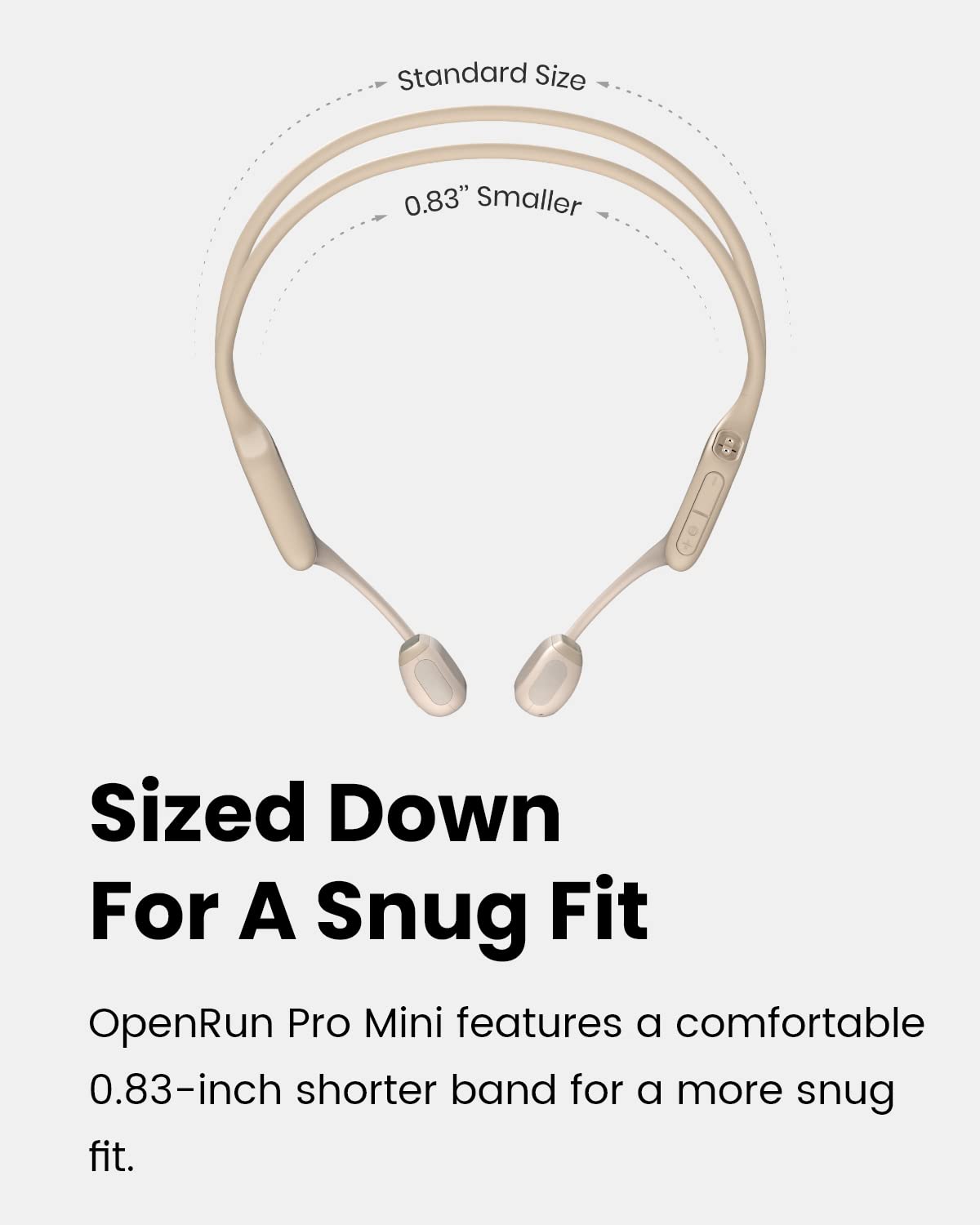 SHOKZ OpenRun Pro Mini - Premium Bone Conduction Open-Ear Bluetooth Sport Headphones - Sweat Resistant Wireless Earphones for Workouts and Running with Deep Base - Built-in Mic, with Headband