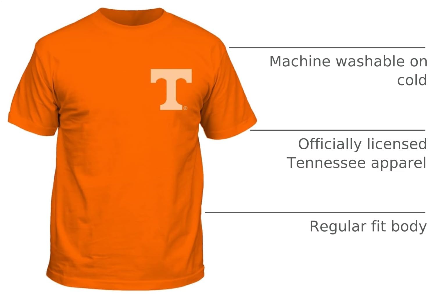 Tennessee Vols Men's Orange 2 Sided Smokey Portrait Short Sleeve T Shirt