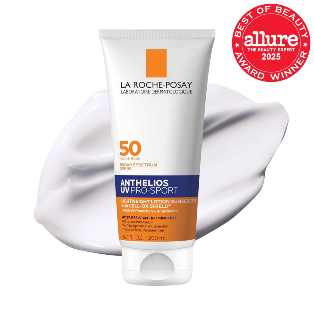 La Roche-Posay Anthelios UV Pro-Sport Sunscreen for Face & Body, Water & Sweat Resistant, Invisible Broad Spectrum Sunscreen, Lightweight & Breathable Skin Sun Protection