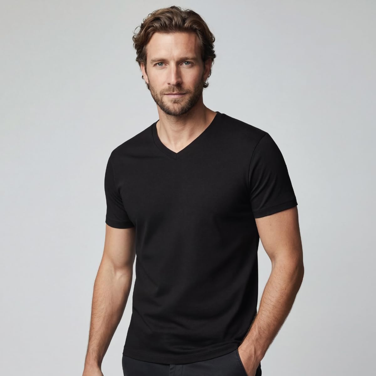 Lands' End Men's V-Neck Undershirt 3 Pack