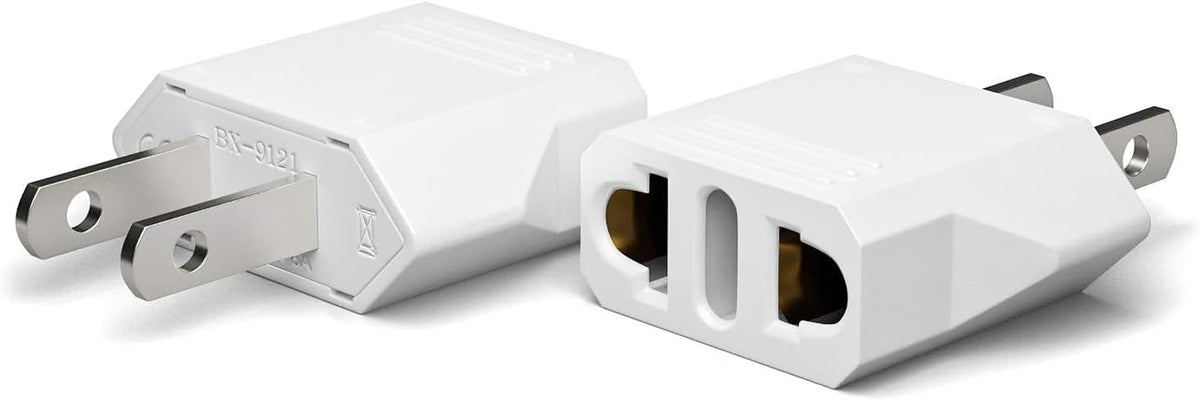 Unidapt European to US Plug Adapter, 220V to 110V Pin Converter, 2-Pack