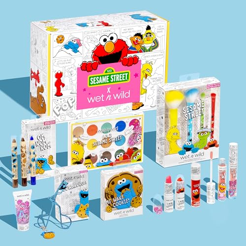 wet n wild Sesame Street Limited Edition PR Box - Makeup Set with Versatile Brushes, Vibrant Buildable & Blendable Palettes & Lip Glosses for Unique Looks, Cruelty-Free & Vegan