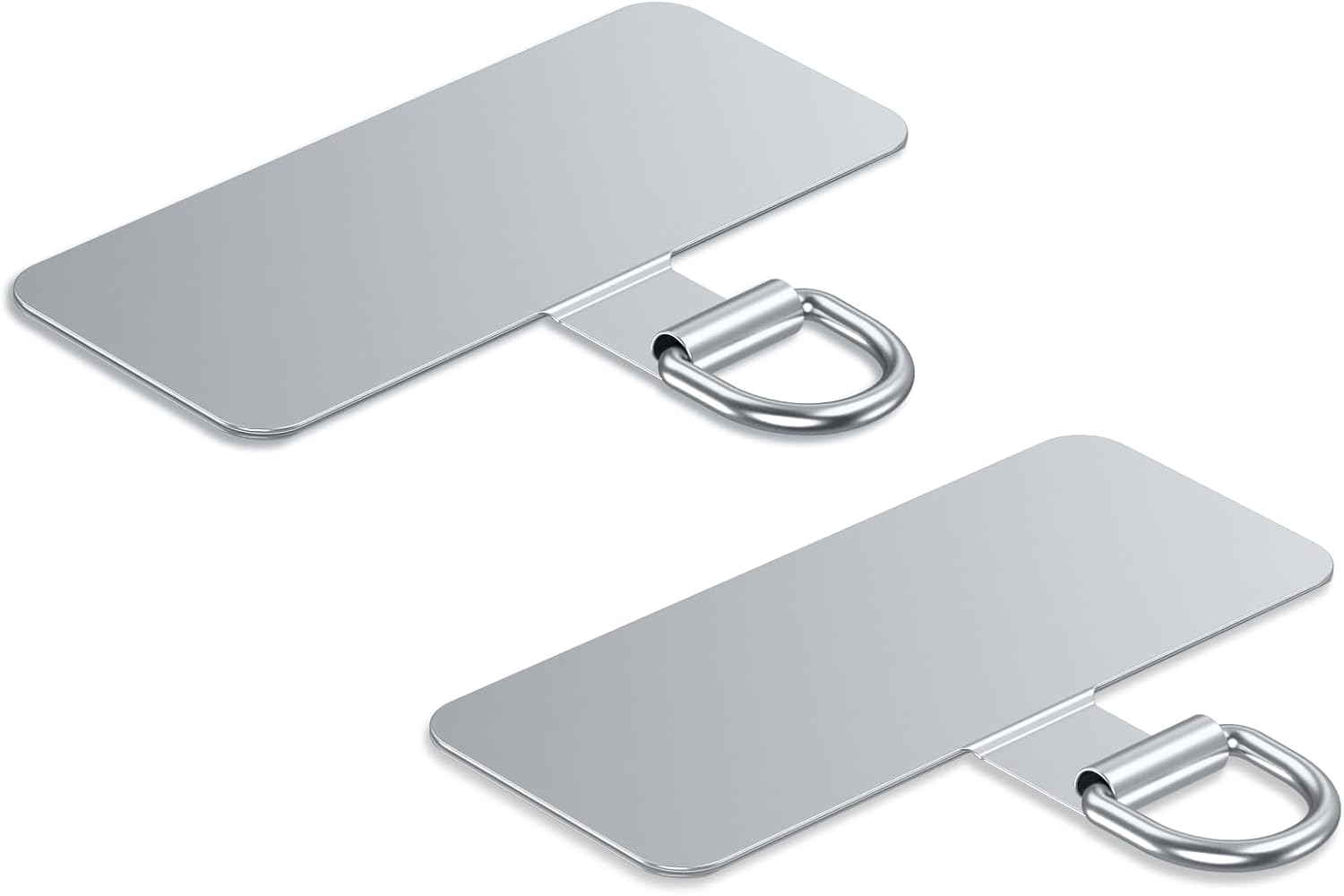Phone Lanyard Tab, Heavy Duty Tether Tab for iPhone & Android, Metal Lanyard Patch & Strap Adapter, 44lbs Load Capacity, Universal Phone Case Insert for Strap & Charm (Fashion Silver*2)