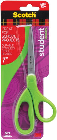 Scotch Kids Pointed Tip Scissors with Soft Touch, 5" (Colors may vary)