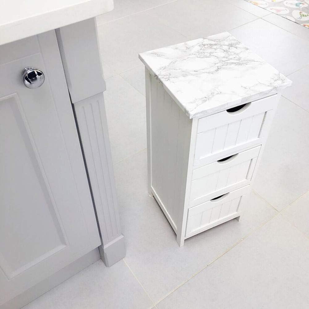 practicalWs Glossy Marble Contact Paper White Peel and Stick for Countertop