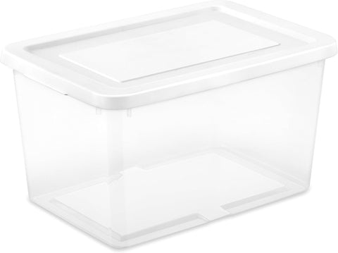 Sterilite Storage Box, Stackable Clear Plastic Bins, 20 Quart, 12-Pack