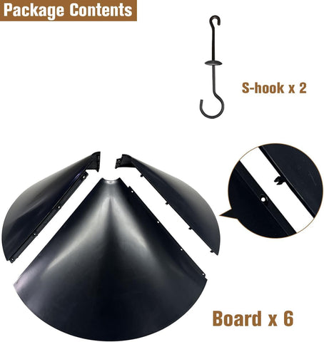 Garbuildman Squirrel Baffle for Bird Feeder Pole, Outside Hanging Mount Bird House Guard for Outdoor Shepherd’s Hook,19 Inch Diameter, 2 Packs