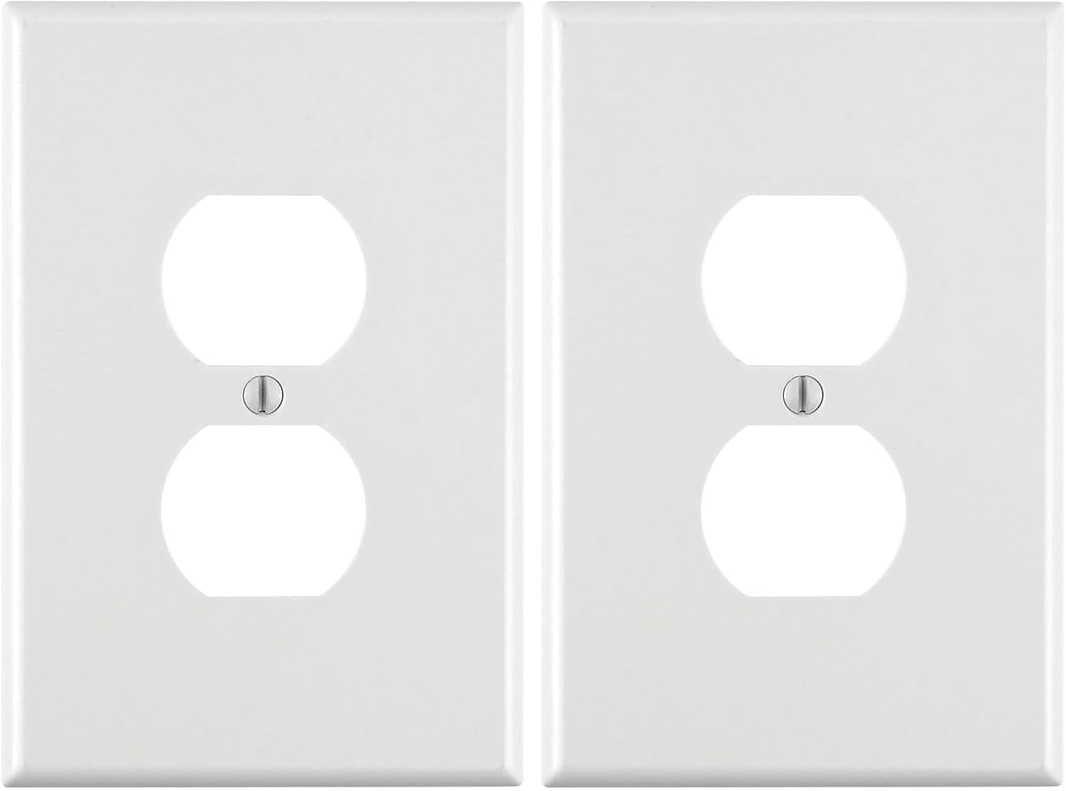 Leviton 001-88103-W Single Gang White Duplex Receptacle Wallplate