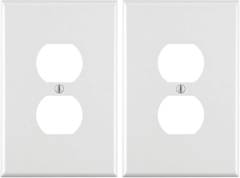 Leviton 001-88103-W Single Gang White Duplex Receptacle Wallplate