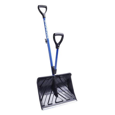 Snow Joe Shovelution Snow Shovel, Strain Reducing with Spring Assisted Handle, Poly Blade, & 50" Assembled Height