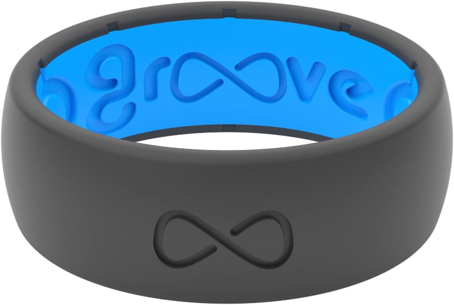 Groove Life Silicone Ring for Men, Breathable Rubber Wedding Band, Flexible