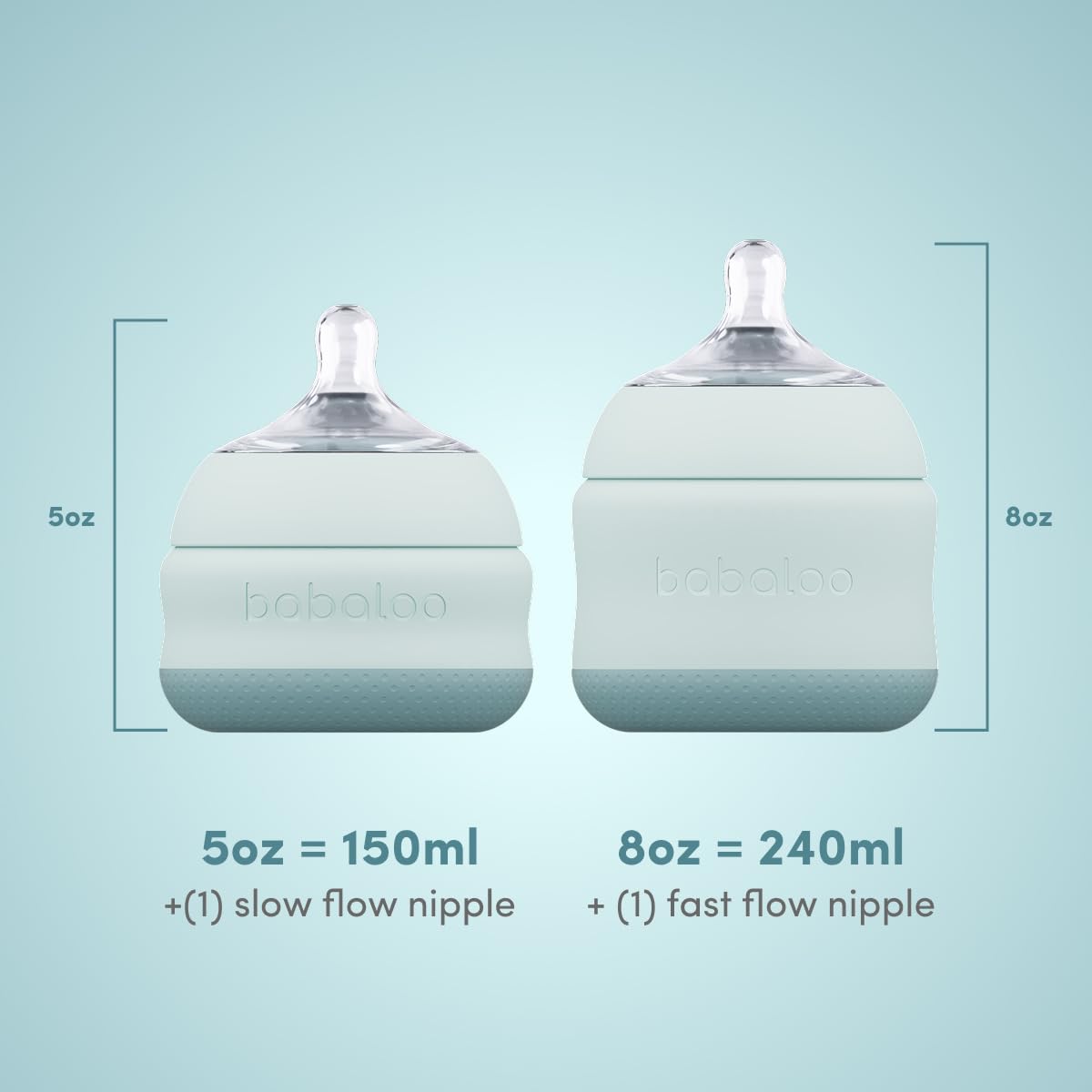 Baby-Led Silicone Baby Bottle, Airless, Anti-Colic, 8oz Creme 1pk