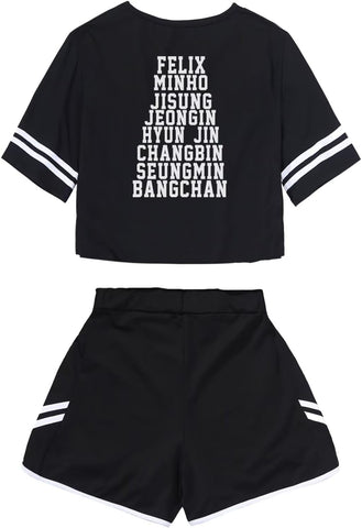 JUNG KOOK SKZ Shirt + Shorts Set Merch Hyunjin Felix Leeknow Bangchan Changbin Seungmin Shorts T-Shirt Tee