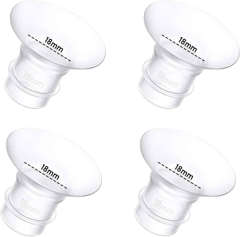 4Pcs Breast Pump Flange Insert 18mm Compatible with Momcozy/Spectra/Medela/eufy/Elvie/Lansinoh/Paruu P10 Breast Pump, Fit for Momcozy M5/M9/M6/V2 Pro/V2 pro/S12 Pro/eufy E10 S1 S1 Pro, 24mm Flange