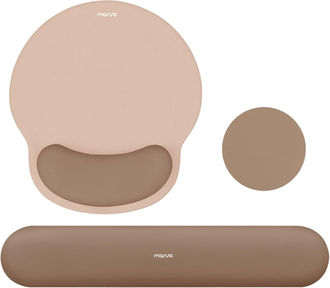 MOSISO Wrist Rest Support for Mouse Pad&Keyboard Set, Mocha