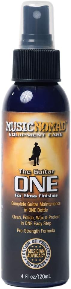 MusicNomad Guitar ONE All-in-1 Cleaner, Polish & Wax, 4 oz, (MN103)