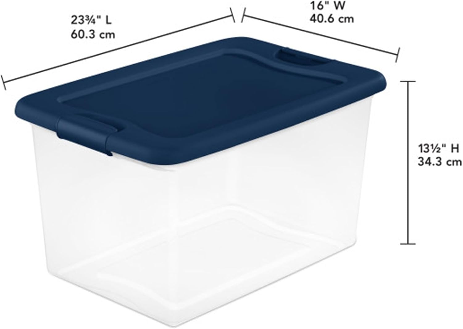 Sterilite Color Program, Large Clear Plastic Storage, 64 Quart, 6-Pack
