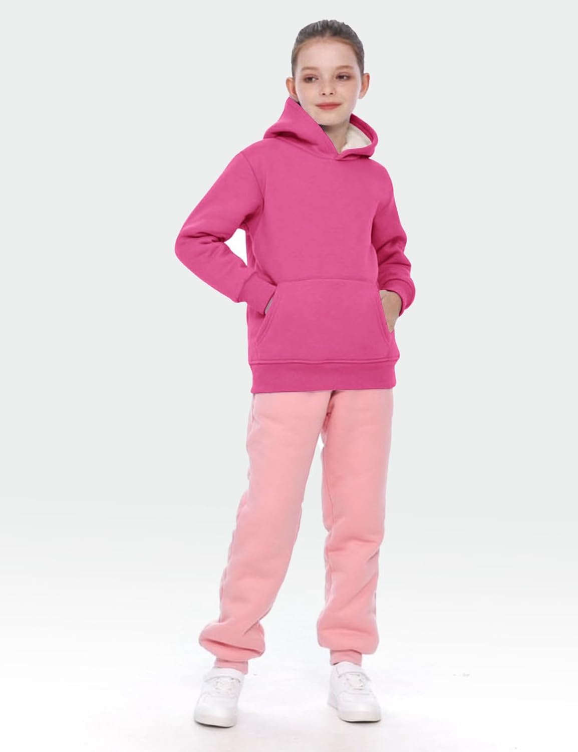 Flygo Kids Sherpa Lined Fleece Hoodie Warm Pullover Sweatshirt Sweater