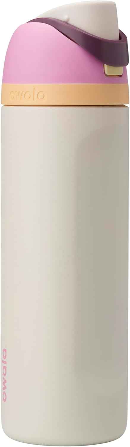 Owala FreeSip Stainless Steel Water Bottle 24 oz Butter Half