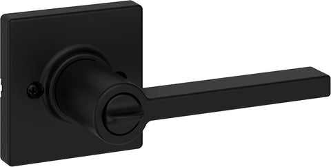 Kwikset Casey Entry Door Handle with Lock and Key, Secure Keyed Reversible Lever Exterior, For Front Entrance and Bedrooms, Matte Black , Pick Resistant Smartkey Rekey Security and Microban