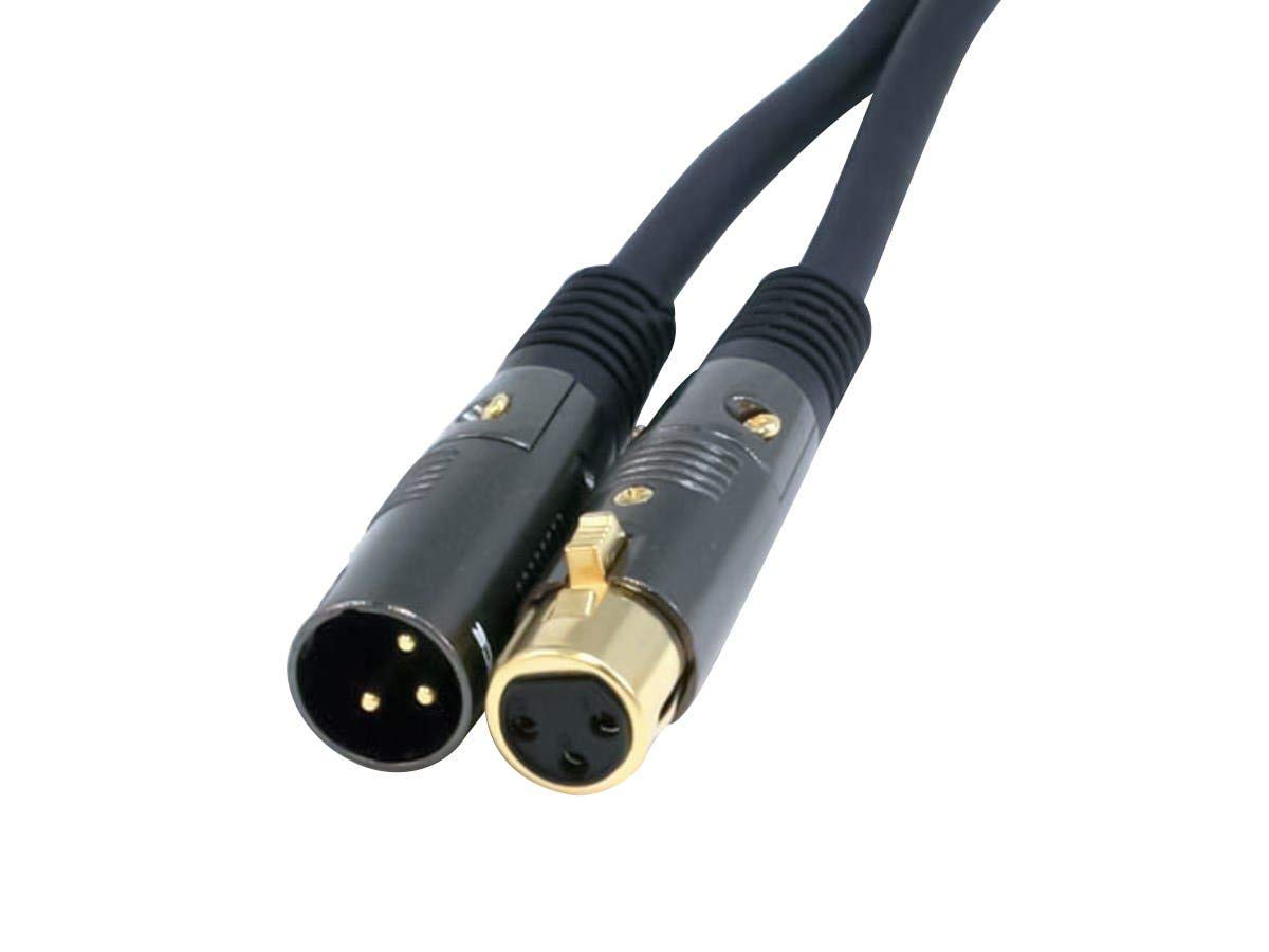 Monoprice XLR Male to XLR Female Cable - 6 Feet - Black, 16AWG, Gold Plated, Microphone & Interconnect - Stage Right Series