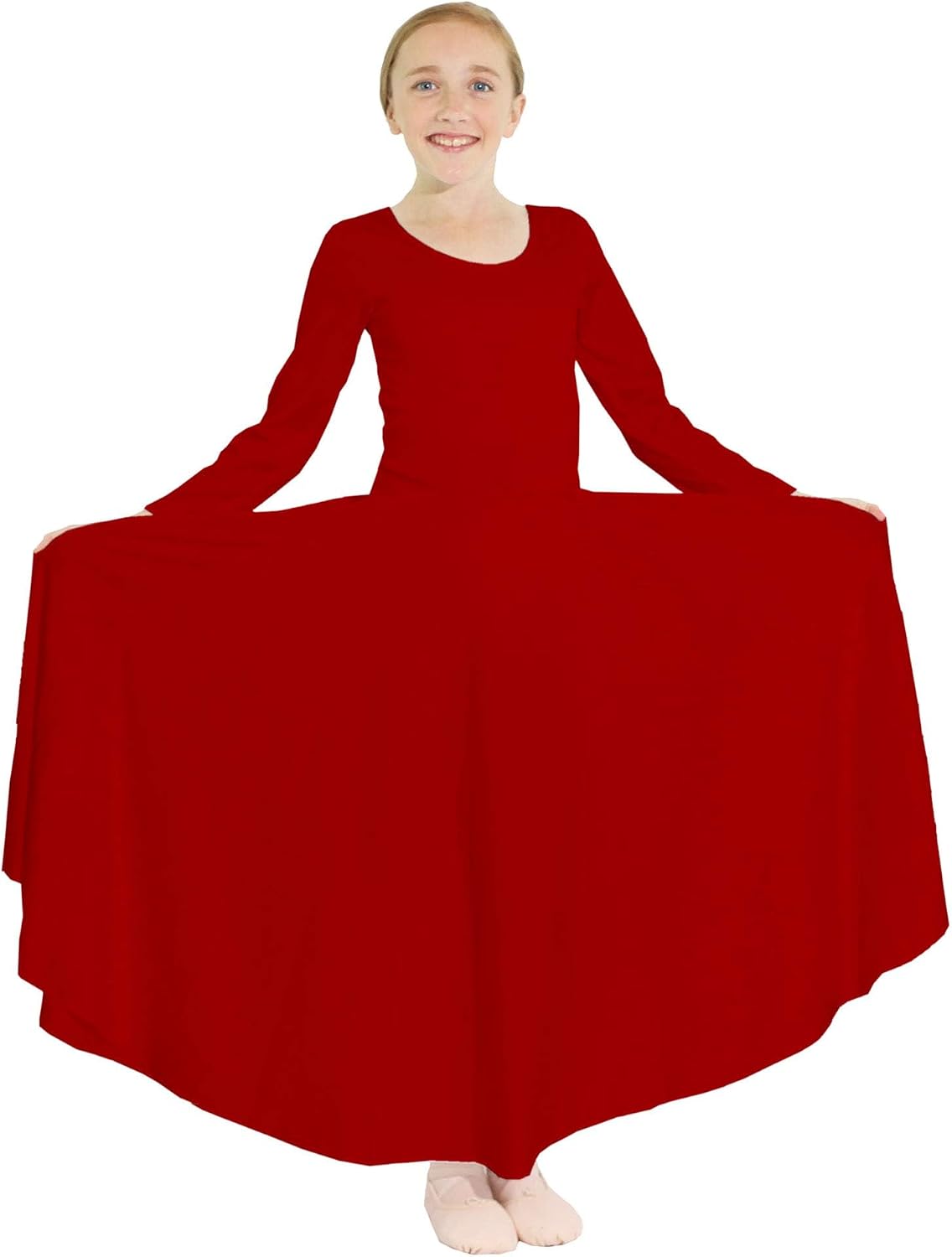 Danzcue Girls Praise Loose Fit Full Length Long Sleeve Dance Dress
