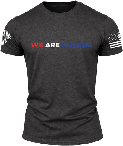 Charlie Kirk Freedom Memorial T-Shirt – White, American Flag, Screen Printed in The USA, Regular Fit