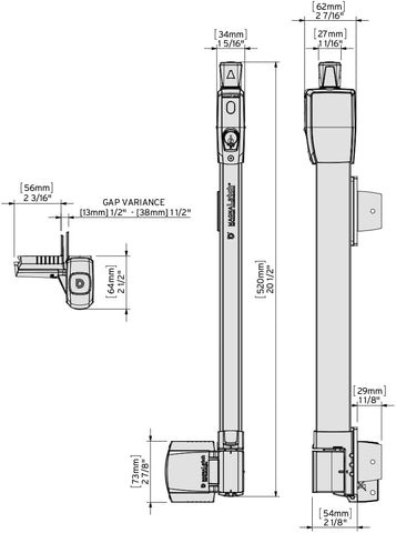D&D ML3TPKA MagnaLatch Top Pull 20-inch Pool Safety Gate Latch, Black