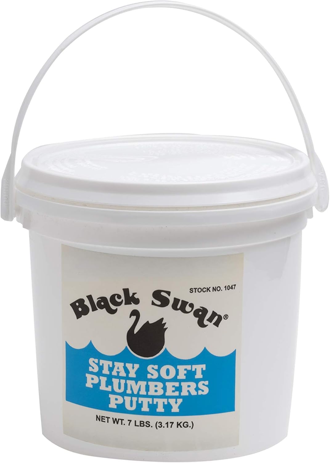 Black Swan Stay Soft Plumbers Putty, 3lbs - Crack-Resistant, Ideal for Sink Drain, Faucets & Fixtures, Stretchable Plumber Putty - White