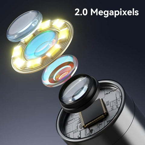 USB Digital Microscope, 50x-1600x Magnification Handheld, 1440P HD 8 LED Lights, Portable Microscope Compatible with iOS and Android Devices, 2MP Portable Microscope Camera for Adults, Kids