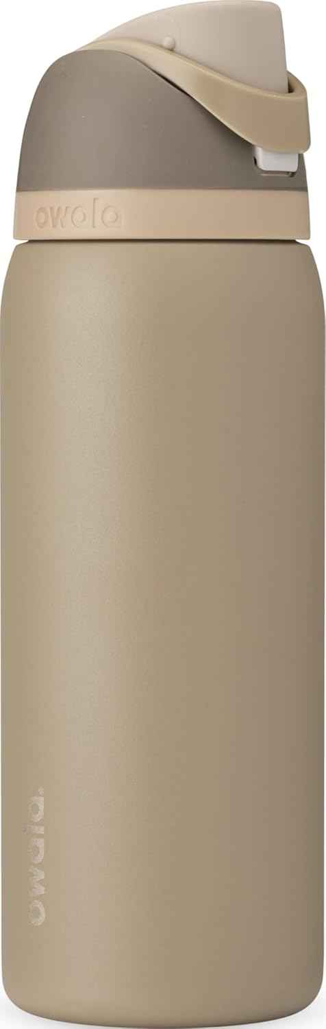 Owala FreeSip Stainless Steel Water Bottle 24 oz Butter Half