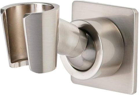 Shower Head Holder Handheld Shower Wand Bracket Adhesive Shower Wall Mount Holder Brass Shower Spray Holder Brushed Nickel, Drill Free Glue Installation