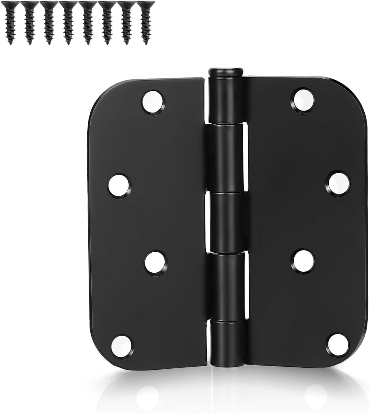 KNOBWELL Black Matte 4 Inch Door Hinges, Interior Door Hinges, 18 Pack