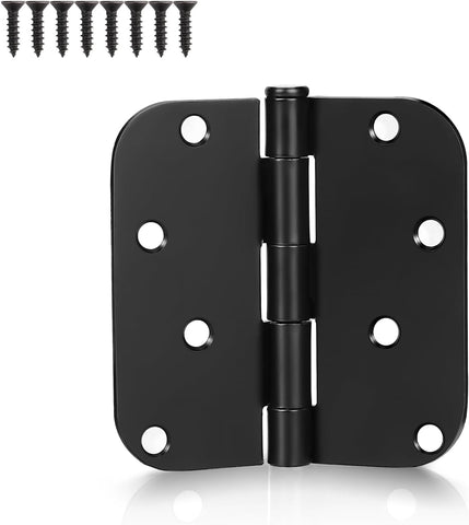 KNOBWELL Black Matte 4 Inch Door Hinges, Interior Door Hinges, 18 Pack