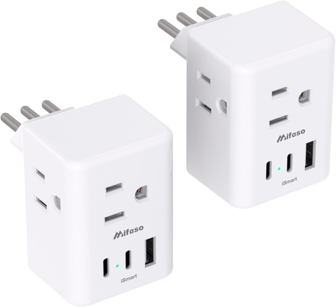 2 Pack Italy Travel Plug Adapter, Type L Power Adapter for Chile, Cuba, Ethiopia, Libya, San Marino, Syria, Uruguay, Vatican City, Travel Essentials
