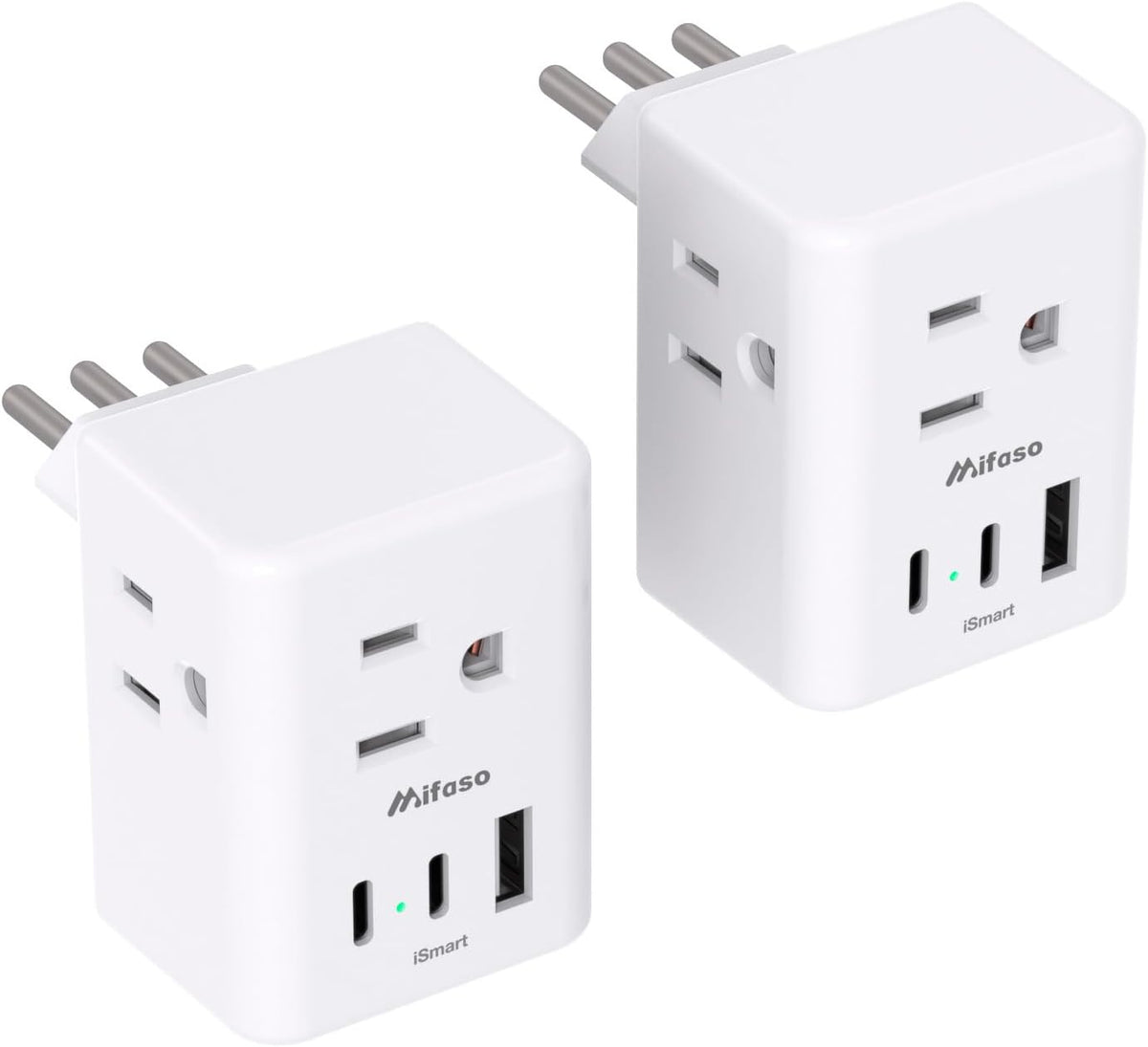 2 Pack Italy Travel Plug Adapter, Type L Power Adapter for Chile, Cuba, Ethiopia, Libya, San Marino, Syria, Uruguay, Vatican City, Travel Essentials