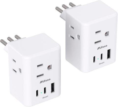 2 Pack Italy Travel Plug Adapter, Type L Power Adapter for Chile, Cuba, Ethiopia, Libya, San Marino, Syria, Uruguay, Vatican City, Travel Essentials