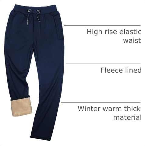 Yeokou Mens Winter Warm Sherpa Lined Active Thermal Jogger Fleece Sweatpants Pant