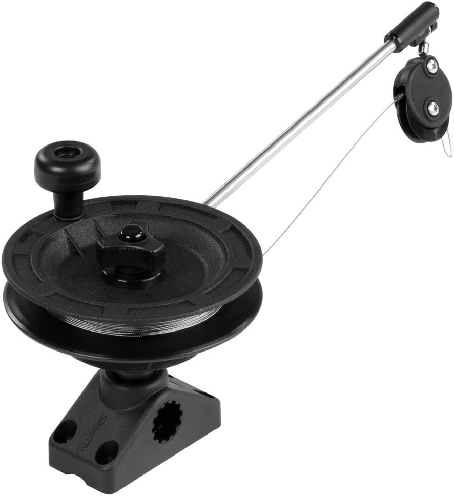 Scotty #1073DP Laketroller Manual Downrigger, Post Mount, Display Packed BLACK, Small
