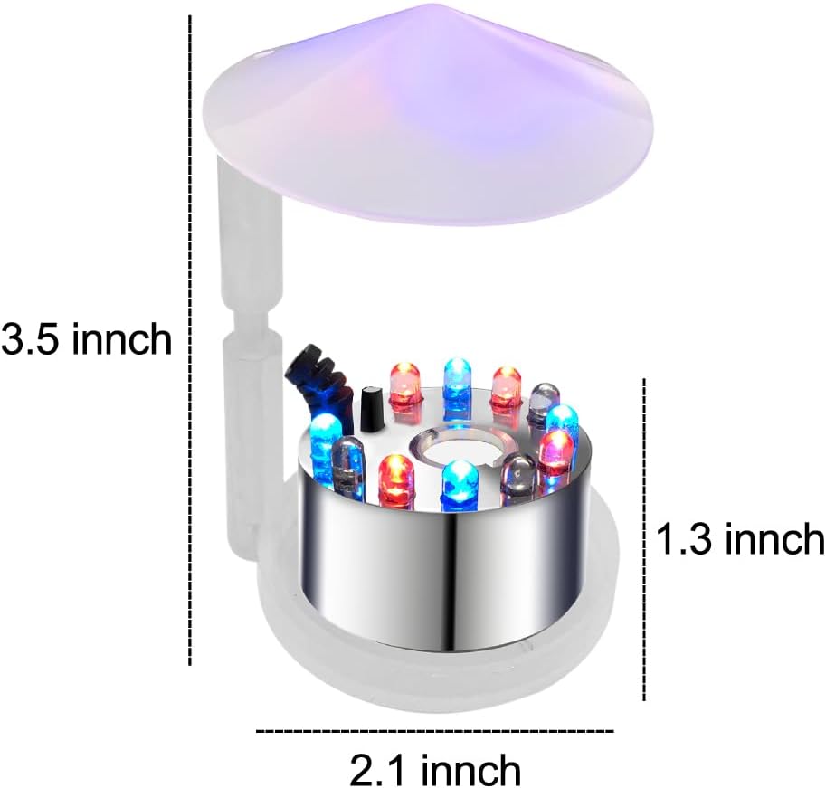 PULACO Mist Maker, 12 LED Mister Fogger Water Fountain Pond Fog Machine Atomizer Air Humidifier, Indoor Fountain Mister Foggers Perfect for Halloween