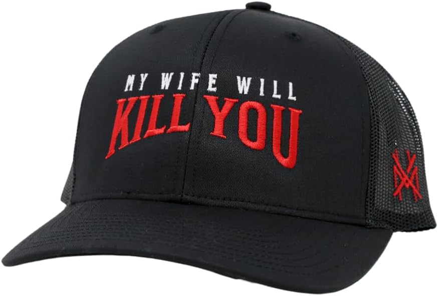 The Mad Hatter, Men & Women’s Trucker Hat, Premium Embroidered Adjustable Snapback for Everyday Wear, My Wife Will Kill You